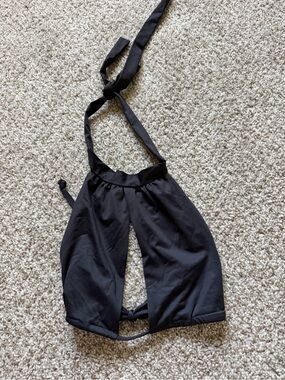 Frankie's Bikinis Black Halter Cutout Swim Top